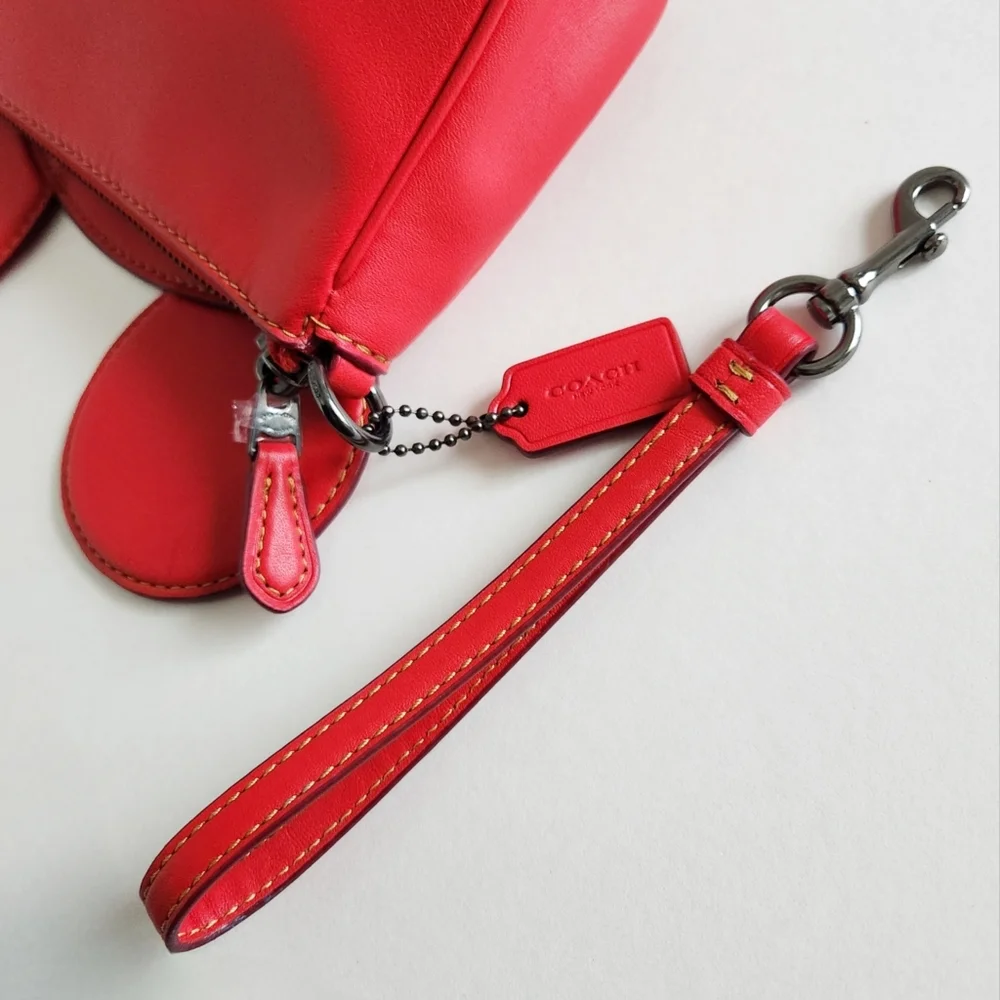 Coach × Disney Red Mickey Wristlet With Detachable Strap & Hang Tag - Picture 15 of 16